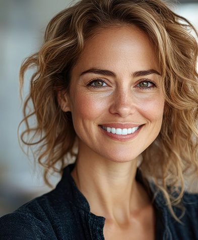 Smiling, mature woman in dental treatment chair